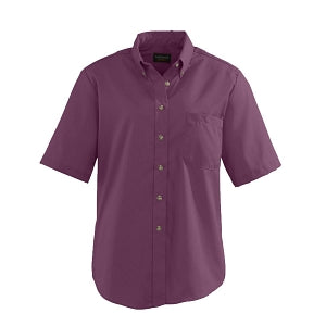 Edwards Garment Co Ladies' Short Sleeve Poplin Shirts - Women's Short Sleeve Poplin Shirt, Wine, Size S - MDT5230631