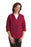 Medline Ladies Smock with Three-Quarter-Length Sleeves - Ladies Smock with 3/4 Length Sleeves, 65% Polyester/35% Cotton, Wine, Size 3XL - MDT76003436