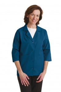 Medline Ladies Smock with Three-Quarter-Length Sleeves - Ladies Smock with 3/4 Length Sleeves, 65% Polyester/35% Cotton, Navy, Size S - MDT76003731