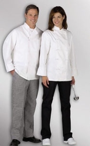 Medline Pearl Button Chef Coats - Unisex Long-Sleeved Chef Coat with Plastic Buttons, White, Size M - MDT77502102