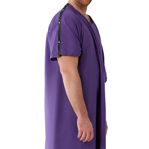 Medline Behavioral Health Apparel - IV Gown with Plastic Back Snap Closures, Purple, Size 10XL - MDTBG5IABPUR