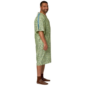 Medline PolyBright IV Patient Gowns - PolyBright Patient Gown, Cascade, Green, Size 10XL - MDTBG6IVCAG