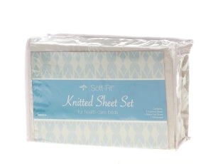 Medline Soft-Fit Knitted Contour Sheets - Soft-Fit Knit Sheet Set in White - MDTDEALERPK2