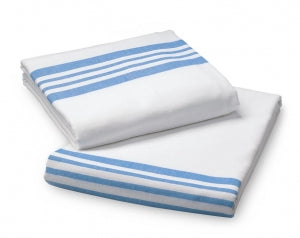 Medline Blue Striped Flannel Spread Blanket, Blended - Flannel Spread Blanket, White with Blue Stripe, 70" x 90", 2 lb. - MDTFB4B20BLUR