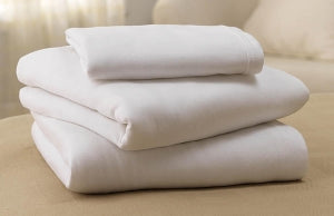 Medline Soft-Fit Knitted Flat Sheets - Soft-Fit Knitted Flat Sheet, White, 60" x 104" - MDTFS4J104