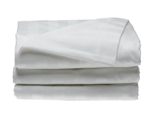 Golden Mills Feels Like Home 250 Thread Count Flat Sheets - T250 Flat Sheet, 1" White Stripe, 66" x 115" - MDTFS8B15WRS