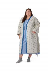 Medline Patient Robes - Patient Robe, Galaxy Blue Trim, Size 3XL - MDTHR6R07GAG