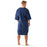 Medline Micro-Suede Patient Apparel - Micro-Suede Patient Robe, Navy with Gray Trim, One Size Fits Most - MDTHR9R04NVY