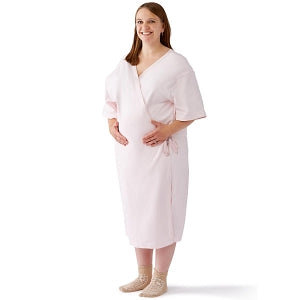 Medline Micro-Suede Patient Apparel - Micro-Suede Mammography Patient Robe, Pink, One Size Fits Most - MDTHR9R04PINK