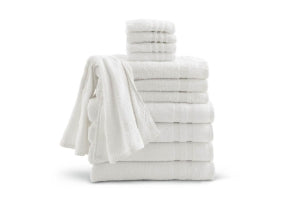 Medline Medline Interblend Hand Towels - Blended Terry Hand Towel, White, 16" x 27", 3 lb./Dz., 25 Dz. - MDTHT4B30T