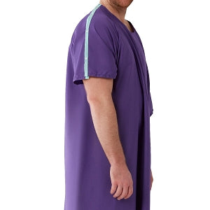 Medline Behavioral Health Apparel - IV Gown with Plastic Back Snap Closures, Purple, Size 5XL - MDTOG5IABPUR