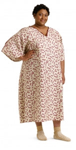 Medline Blended IV Gowns - Patient IV Exam Gown with Side Ties, Size 5XL, Royale Print, Wine - MDTOG5ITSRSW