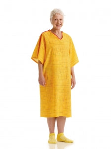 Medline Fall Prevention IV Gowns - PerforMAX IV Patient Gown with Stainless Steel Snap Detail, Fall Risk Management, Yellow, Size 3XL - MDTOG7ITSHRG