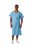 Medline Blended Patient Gowns - Patient Gown with Angle Back and Side Ties, Cascade Blue, One Size Fits Most - MDTPG3RABCAB