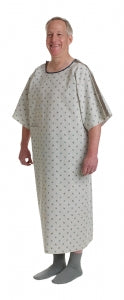 Medline Blended IV Gowns - Patient IV Gown with Overlap Closure, Teal, One Size Fits Most - MDTPG5IOLTBL