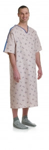 Medline Blended IV Gowns - Patient IV Gown with Side Ties, Telemetry Pocket, Galaxy Print, One Size Fits Most - MDTPG5ITSGAG