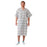 Medline Blended IV Gowns - Patient IV Gown with IV Sleeve Side Ties, Metal Snaps, Modern, White, One Size Fits Most - MDTPG5ITSMOW