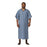 Medline Blended IV Gowns - Patient IV Gown with IV Sleeve, Side Ties, Plastic Snaps, Blue Triangle Design, One Size Fits Most - MDTPG5ITSTRI