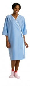 Medline Front-Opening Exam Patient Gowns - Front-Opening Exam Gown, Blue - MDTPG5RFOBLU