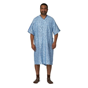 Medline PolyBright IV Patient Gowns - PolyBright IV Patient Gown, Cascade Blue, One Size Fits Most - MDTPG6ITSCAB