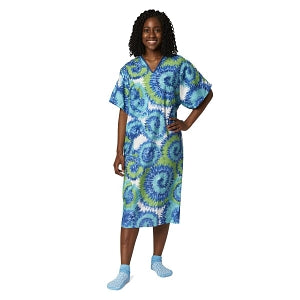 Medline PolyBright IV Patient Gowns - PolyBright IV Patient Gown, Teen, Tie Dye - MDTPG6ITSTIDI