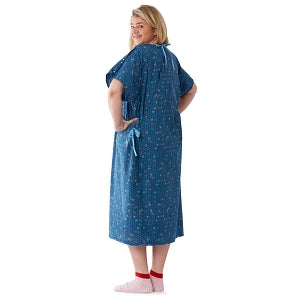 Medline PerforMAX IV Patient Gowns - PerforMAX IV Patient Gown with KM80 Plastic Snap Detail, Honeycomb Blue, One Size Fits Most - MDTPG7ITSHCB