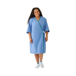 Medline Front-Opening Exam Patient Gowns - PerforMAX Front-Opening Exam Gown, Blue, Size M - MDTPG7RFOBLU2