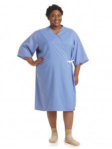 Medline Front-Opening Exam Patient Gowns - PerforMAX Front-Opening Exam Gown, Blue, Size L / XL - MDTPG7RFOBLU3