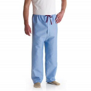 Medline Patient Pajamas - Color-Coded Pajama Pants, Solid Blue with Maroon, Size 3XL - MDTPJ4T07DEMZ