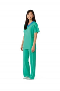 Medline Behavioral Health Apparel - Pajama Pants with Elastic Strips, Green, Size XS - MDTPJBH01GRN