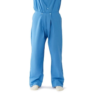 Medline Behavioral Health Apparel - Pajama Pants with Elastic Strips and Plastic Straps, Blue, Size XS / S - MDTPJBH02BLU