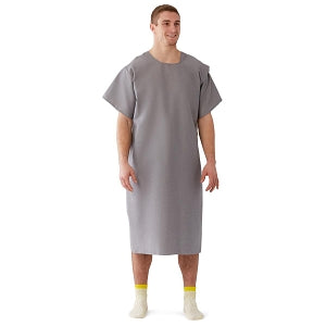 Medline Behavioral Health Apparel - Patient Exam Gown with 3-Armhole Design, Gray - MDTSG5R3AGRY