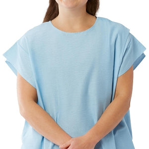 Medline Behavioral Health Apparel - Patient Exam Gown with 3-Armhole Design, Blue - MDTSG5R3AROY