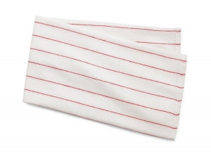 Medline Cotton Glass Cloths - Glass Towel, Red Stripe, 17" x 30", 6 Dozen - MDTUT3C13REDZ