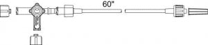 Smiths Medical Standard Bore Extension Sets - Extension Set, 60" Tubing, 3-Way Stopcock, 1.3 mL - 536035SC