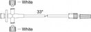 Smiths Medical Standard Bore Extension Sets - Extension Set, 3-Way Stopcock, Luer Slip, 33" - MX253L
