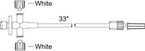 Smiths Medical Standard Bore Extension Sets - Extension Set, 3-Way Stopcock, Luer Slip, 33" - MX253L