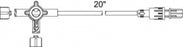 Smiths Medical Standard Bore Extension Sets - Extension Set, 3-Way Stopcock, Male SS, 20" - MX412SL