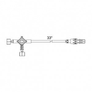 Smiths Medical Standard Bore Extension Sets - IV Extension Set, 3-Way Stopcock, Luer Lock - MX413SL