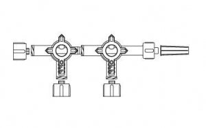 Smiths Medical Large Bore Stopcocks - Stopcock, Double 3-Way, Male Luer Lock - MX4312L