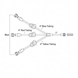 Smiths Medical Standard Bore Extension Sets - Connector Y Extension Set with Male Luer Lock, 6", 1/8 mL Priming Volume - MX458L