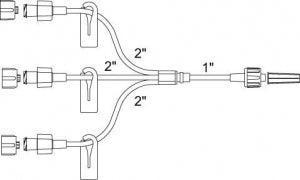 Smiths Medical Ultra Small Bore Extension Sets - Non-DEHP Extension Set, Trifurcated - MX613H