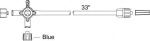 Smiths Medical 4-Way Stopcocks w/Extension - 4-Way Stopcock with Tubing 33" - MX92133L