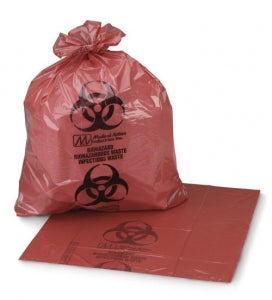 Inteplast Group Biohazardous Waste Bags - Biohazard Waste Bag, Red with Print, 40" x 46", 1.25 Mil - 45-43