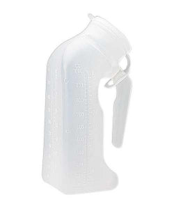 Medical Action Male Urinals - Deluxe Hanging Male Urinal with Lid, Translucent - H140D-01