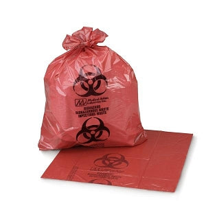 Inteplast Group Biohazardous Waste Bags - Biohazard Waste Bag, Red, Heavy Duty, 30" x 43", 14 Mic, Roll - RS304314RH