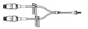 BD IV Extension Sets - Bifuse 5" Minibore IV Extension Set with 1.2 mL Priming Volume, 2 MaxPlus Needle-Free Connectors, 2 Removable Slide Clamps and Fixed Male Luer Lock - MP-2202-C