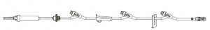 BD Primary Gravity IV Administration Sets - IV Gravity / Administration Set with 3 Needleless Y-Sites, Back Check Valve, Roller Clamp, Slide Clamp, Male Spin Lock, 60-Drop, 112", Non-DEHP - MX9414