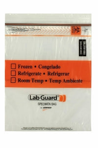 Inteplast Lab Guard Reclosable Biohazard Bags - Lab Guard Specimen Biohazard Bag, 8" x 10", 3-Wall, Disposable - SBL2X810B5