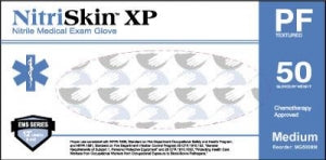 Medgluv NitriSkin XP PF Nitrile Exam Gloves - Exam Gloves, Chemo, Nitrile, Powder-Free, Size L, 12", 8 mL - MG5008L